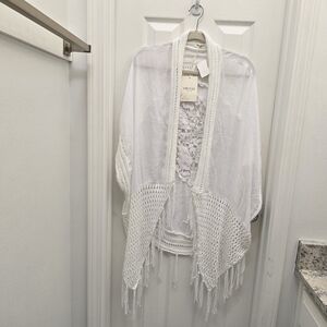 Miracle cardigan/ coverups/sweater, white, Sz M/L NWT